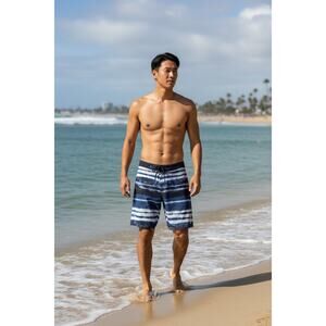 Dakine Men’s Boardshorts Size 30 Blue White Stripe Surf Swim Trunks